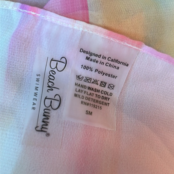 NWT Beach Bunny Mae Tie Front Crop Top Beach Coverup Stripe Size Small - Picture 7 of 9